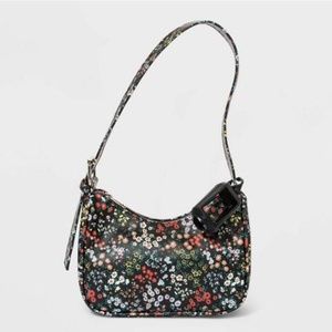 Black Floral Purse